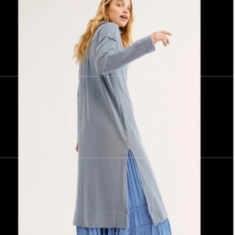 Free People Dress On My Way Midi Polo Pullover in Sandy Blue